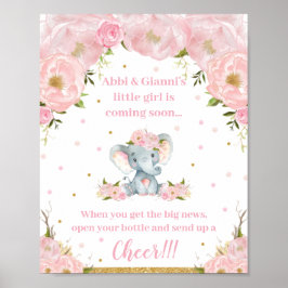 Elephant Baby Dusche Anreise Cheer Pop Champagne Poster