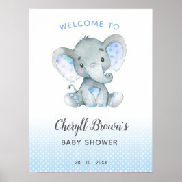 Elephant Baby Dusche Begrüßungszeichen Blue Boys P Poster