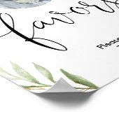 Elephant Baby Dusche bevorzugt Grün Gold Poster (Ecke)