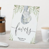 Elephant Baby Dusche bevorzugt Grün Gold Sockelschild (In SItu)