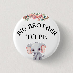 Elephant Baby Dusche Big Brother zu sein Button