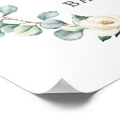 Elephant Baby Dusche Blumengrün Empfang Poster (Ecke)