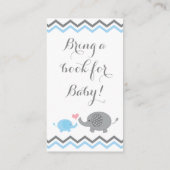 Elephant Baby Dusche bringen ein Buch Beilage Blue Begleitkarte (Rückseite)