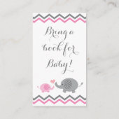 Elephant Baby Dusche bringen ein Buch mit rosa Mäd Begleitkarte (Rückseite)