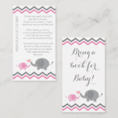 Elephant Baby Dusche bringen ein Buch mit rosa Mäd Begleitkarte (Vorne/Hinten)