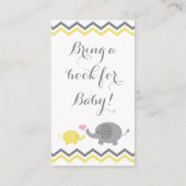 Elephant Baby Dusche bringen eine Beilage | Gelb Begleitkarte (Rückseite)