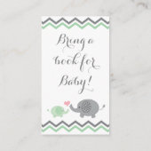 Elephant Baby Dusche bringen eine Beilage | Grün Begleitkarte (Rückseite)