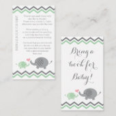 Elephant Baby Dusche bringen eine Beilage | Grün Begleitkarte (Vorne/Hinten)