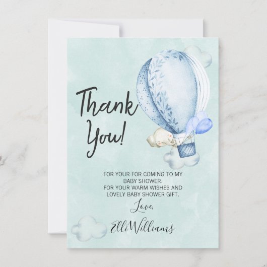 Elephant Baby Dusche Dank Karte (Vorderseite)