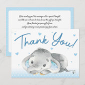 Elephant Baby Dusche Danke Karte (Vorne/Hinten)