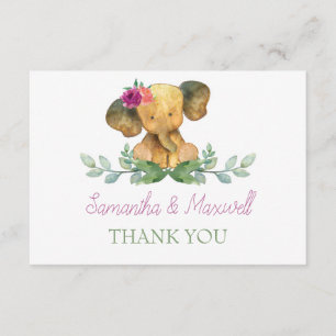 Elephant Baby Dusche Danke Karte
