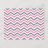 Elephant Baby Dusche Danke Pink Gray Zickzack Mitteilungskarte (Rückseite)