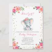 Elephant Baby Dusche Einladung (Vorderseite)