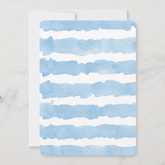 Elephant Baby Dusche Einladung für Junge Aquarell (Rückseite)