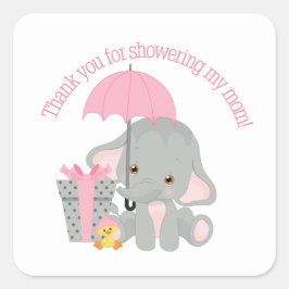 Elephant baby Dusche favorit tag Quadratischer Aufkleber