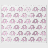 Elephant Baby Dusche Gastgeschenk Weißes Rosenherz Geschenkpapier (Flach)