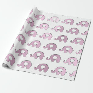 Elephant Baby Dusche Gastgeschenk Weißes Rosenherz Geschenkpapier