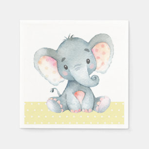 Elephant Baby Dusche Gelbe Napkins Serviette