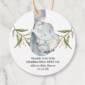 Elephant baby Dusche Gender-Neutral-Gefälligkeitsm Geschenkanhänger (Vorderseite)