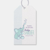 Elephant baby Dusche Geschenke blau Anhänger (Vorderseite)