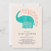 Elephant Baby Dusche mit Mutter und Kalb Einladung (Vorderseite)