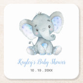 Elephant Baby Dusche Personalisierter Untersetzer (Vorderseite)