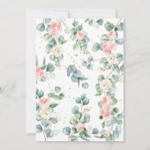 Elephant Baby Dusche Rosa Blumengrün Mädchen Dankeskarte (Rückseite)