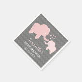 Elephant Baby Dusche Rosa und Grau Papier Napkins Serviette (Ecke)