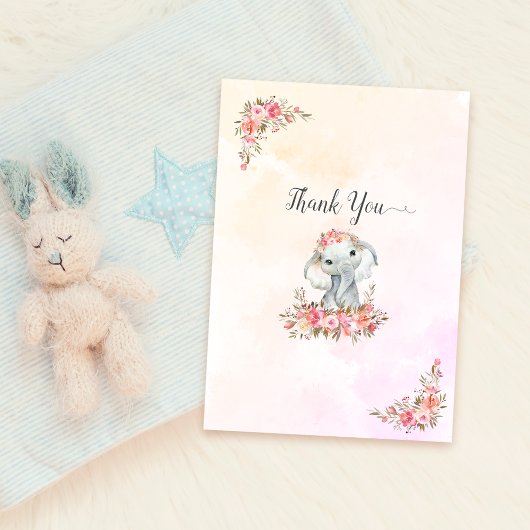 Elephant Baby Dusche Vielen Dank Dankeskarte