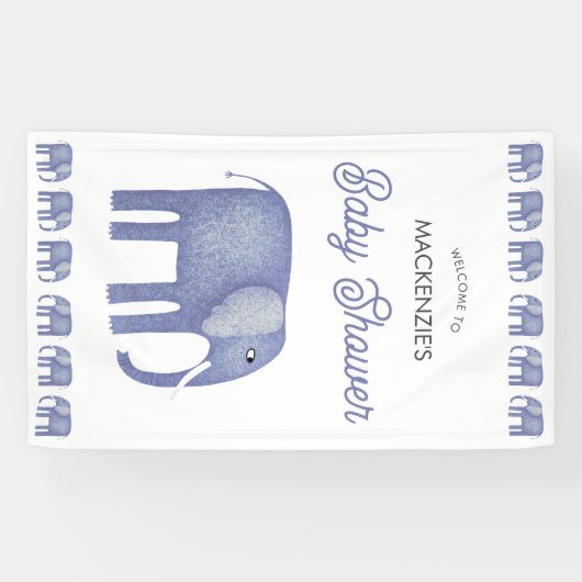 Elephant Baby Dusche Willkommen Banner (Horizontal)