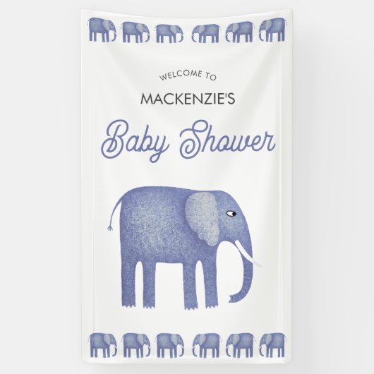 Elephant Baby Dusche Willkommen Banner (Vertikal)