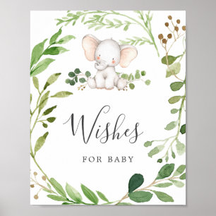 Elephant Baby Dusche Wünsche für Babysignatur Poster