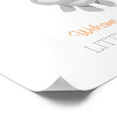 Elephant Baby Duschguestbook Orange Boy Girl Poster (Ecke)