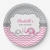 Elephant Baby Duschplatte, EDITABLE FARBE Pappteller (Vorderseite)