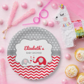 Elephant Baby Duschplatte, EDITABLE FARBE Pappteller (Party)