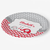 Elephant Baby Duschplatte, EDITABLE FARBE Pappteller (Schrägansicht)