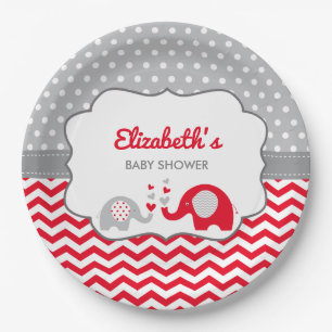 Elephant Baby Duschplatte, EDITABLE FARBE Pappteller