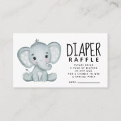 Elephant Baby Duwer Diaper Raffle Begleitkarte (Vorderseite)