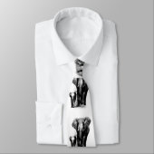 Elephant & Baby Elephant Custom Krawatte (Gebunden)