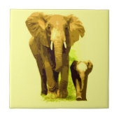 Elephant & Baby Elephant Fliese (Vorderseite)