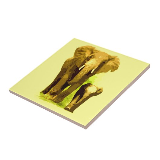 Elephant & Baby Elephant Fliese (Seite)