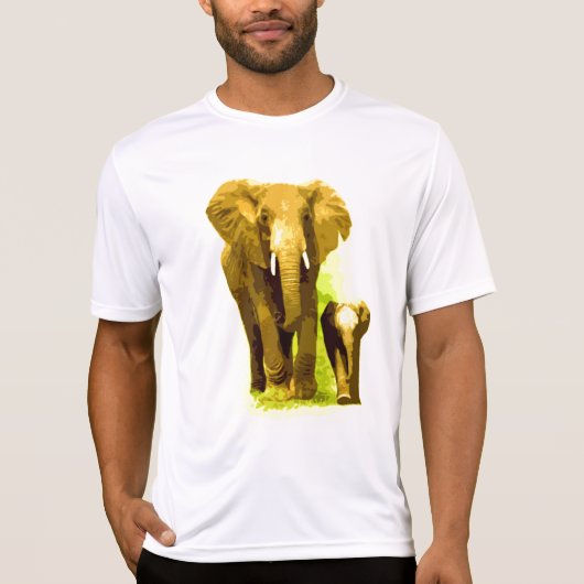 Elephant & Baby Elephant Walking T-Shirt (Vorderseite)