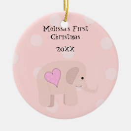 Elephant Baby First Christmas Keramikornament