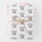 Elephant Baby Girl Baby Shower Geschenkpapier Set (Beispiel)