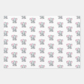 Elephant Baby Girl Baby Shower Geschenkpapier Set (Vorderseite)