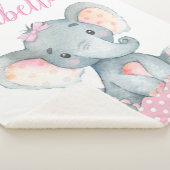 Elephant Baby Girl Blanket Sherpadecke (3/4)