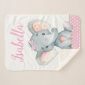 Elephant Baby Girl Blanket Sherpadecke (Vorderseite (Horizontal))