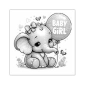 Elephant Baby Girl Gummistempel (Prägung)