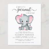 Elephant Baby Girl Virtual Shower Budget Einladung (Vorderseite)