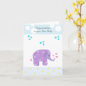 Elephant Baby Glückwunsch Karte (Gelbe Blume)